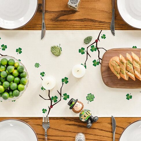 Artoid Mode Lucky Shamrock Truck St. Patrick's Day Table Runner ، Spring Spring Holiday Kitchen Table Table Decoration for Outdoor Home Party Decor in Kuwait