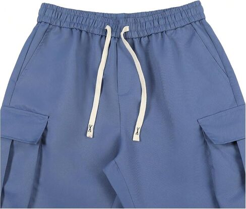 Verdusa Men's Baggy Cargo Pants Drawstring Elastic Waist Flap Pockets Loose Pants in Kuwait