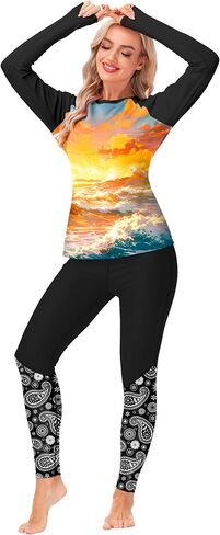 AOBUTE Women Swim Pants UPF 50+ Rash Guard Pants High Waisted Swimming Leggings in Saudi Arabia