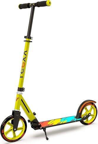 Scooter for Ages 6+ Kids, Teens & Adults – Adjustable Height, Foldable Design,Aluminium Frame,Large Wheels with Shock Absorption, Lightweight and Durable, Supports up to 220 lbs in Saudi Arabia