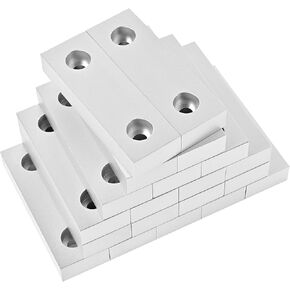 Silver 20Pcs Aluminum Soft Jaws Set, 6 inch Vise Jaws 6" x 2" X 1",10Set Vise Soft Jaws Fit to 6" Kurt Vise Jaws