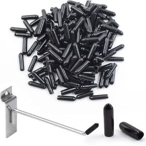 500pcs Pegboard Hooks Rubber End Caps Peg Board Hooks Ends of Pegs Cover Caps Screw Thread Protectors Black (3.5mm)