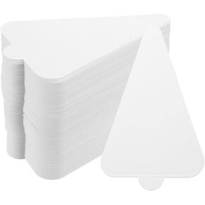 uxcell 100pcs Mini Cake Boards, Mousse Cake Cardboards Triangle Cake Bases Plates Cupcake Dessert Displays Base Tray for Cupcakes, Cakes, Pastries, Dessert Base - Grease Proof (White)