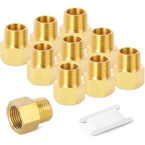 GASHER 5PCS Brass Pipe Fitting, Reducer Adapter, 1/2-Inch Male Pipe x 1/2-Inch Female Pipe