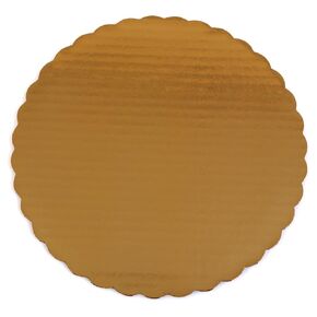 Southern Champion Tray 1615 10" Sturdy Corrugated Single Wall Cake Circle, Greaseproof, Gold Metallic (Case of 200)