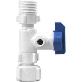 Max water 3/8 x 1/2 Inch Angle Stop Adapter Valve, Reverse Osmosis Under Sink Cold Water Supply Diverter Push to Connect PVC Fitting, Replacement Of PASVPP1 PASVPP5