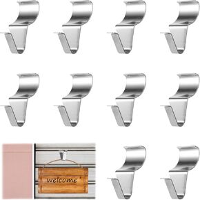 10 Pcs Vinyl Siding Hooks for Hanging Outdoors,Siding Hooks,No Hole Hooks Vinyl Siding Hangers,Stainless Steel Siding Clips to Hang Things,Heavy Duties Command Hooks for Hanging Outdoor Home Decor
