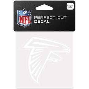 Wincraft NFL Atlanta Falcons 4x4 Perfect Cut White Decal, One Size, Team Color