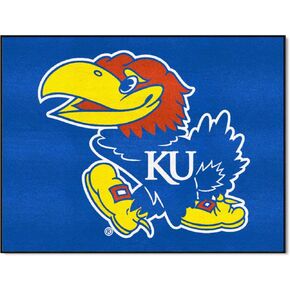 FANMATS 3604 University of Kansas All-Star Mat | Blue | 33.75"x42.5" | KU Jayhawk Primary Logo