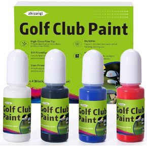 Golf Club Paint, Fill, Custom, Touch Up, Renovate or Lettering Your Clubs, Golf Club Paint Fill Kit 4 Pack of 10ml Bottles, Red, Blue, Black, White Set