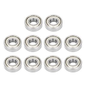 Tissting 10 Pcs Deep Groove Ball Bearings 698Z 19 x 8 x 6 mm Double Rubber Sealed Pre-Lubricated Bearing Steel Ball Bearing for Motors, Wheels, Appliances