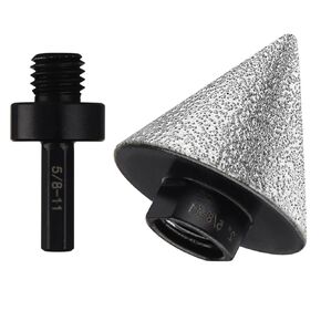 Diamond Beveling Chamfer Bits Set, Diamond Countersink Drill Bits for 1-7/8"(48mm) Hole Enlarging Trimming Grinding in Tile, Marble, Glass, Granite, Ceramic with 5/8-11" Thread Adapter