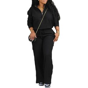 Tbahhir Womens Tracksuits 2 Piece Outfits Lounge Sets Long Sleeve Pullovers and Joggers Pants with Pockets