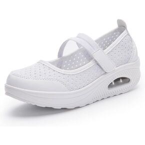 Touchmosees Women's Nursing Shoes Air Cushion Nurse Shoes Orthopedic Diabetic Wedge Sneaker Toning Rocker Walking Shoes Platform Wedge Sneaker Toning Rocker Walking Shoes
