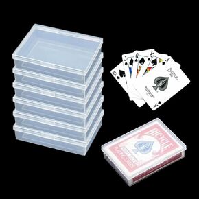 6 Pcs Playing Card Case, Clear Card Deck Box,Collectible Trading Card Cases, Plastic Playing Game Card Storage Box Holder Box for Game Card, Bank Card, Business Card, PTCG Cards