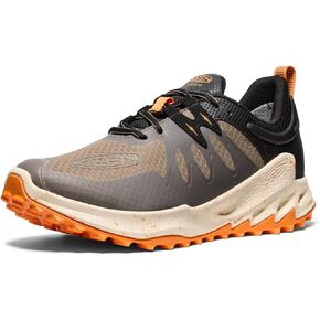 KEEN Men's Zionic Low Height Waterproof All Terrain Hiking Shoes, Brindle/Bright Marigold, 9.5