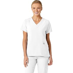 Wonderwink W123 Women's Women's V-Neck Scrub Top-White ، 1x