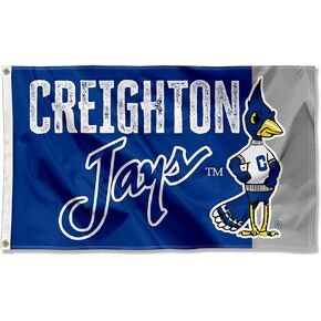 College Flags & Banners Co. Creighton Bluejays Mascot Large Grommet Blue Banner Flag