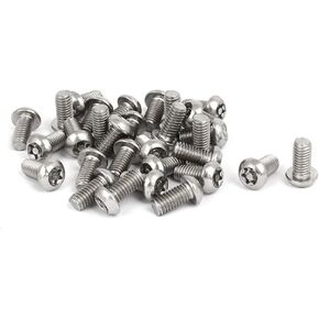 uxcell M6x12mm 304 Stainless Steel Button Head Torx Security Tamper Proof Screws 30pcs