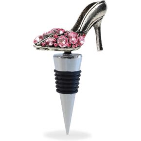 Cheers High Heel Shoe Metal Wine Stopper - Elegant Decor Wine Bottle Stopper, Fashion Bar Accessories and Wine Gifts, Reusable Wine Bottle Stopper, Perfect Wine Stoppers for Wine Bottles Party Decor