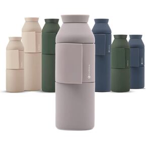 CLOSCA. Insulated Stainless Steel Water Bottle. Reusable Thermo Bottle with silicone Strap. Double-Wall Vacuum Insulation. Award winning-design bottle for travel, office and outdoor. (Himalaya, 15 Oz)