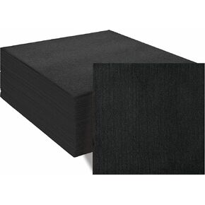 KMAKII Disposable Lunch Napkins Black Linen-Feel Paper Napkins Cloth Like Luncheon Napkins Dinner Napkin For Kitchen, Parties, Weddings, Dinners or Events 12 x 12 inches, 50 Count