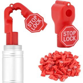 QWORK Peg Hook, Durable Red Plastic Security Hook Locks, 100 Pcs, Fits 4.5mm-5.9mm Display Hooks in Saudi Arabia
