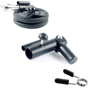 T Bar Row Platform. Landmine Plate Post Attachment Insert - Fits 2" Olympic and 1" Standard Barbells - 2 inch Barbell Clip Included