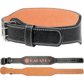Weight Lifting Belt Gym Fitness, Cowhide Leather, 4" Padded Lumbar Back Support,10 Adjustable Holes,Heavy Duty Workout Training Strength Training Fitness,Men Women