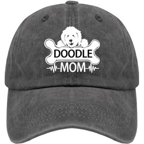 Dog Mom Paw Women's Adjustable Fabric Hat Fashion Distressed Baseball Cap (One Size, Dog Doodle Mom Golden Doodle)