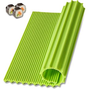 Sushi Making Kit, Premium Silicone Sushi Mat, Kitchen Sushi Rolling Mat, Sushi Rolling Mat for Beginner Sushi Kids, Non-Stick Japanese Reusable Sushi Plate Mat