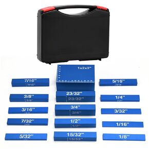 15Pcs Setup Blocks Woodworking Tools Precision Height Thickness Gauge Accessories Durable Measuring Blocks for Router and Table Saw Woodworking (Blue)