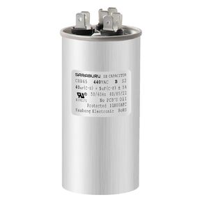 AC Capacitor CBB65 40+5 uF 40/5 MFD ± 5% 370V/440VAC Dual Run Start Air conditioner Capacitor for Unit Fan Motor Start, Heat Pump, Condenser Straight Cool, AC Motor, Condenser Fan, Compressor