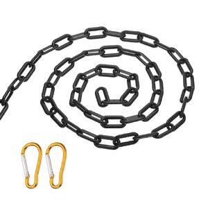 PATIKIL 10Ft Plastic Chain Barrier, 8mm Safety Link Chain with 2 Hooks for Crowd Control at Driveway Elevator Parking Lot, Black