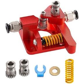 5Aplusreprap Ender-3 Pro Dual-Gear Extruder Upgrade: with Dual Connector and Hardened Steel Gears for Creality Ender 3/Ender 3 V2/CR-10S/CR10S Pro 3D Printer, Stable and Durable, Easy to Install