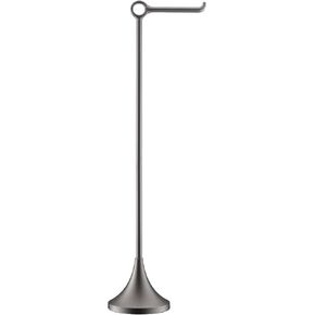 simpletome Toilet Paper Holder Free Standing, Stable Weighted Base, Modern Simple Streamlined Design (Nickel Grey)