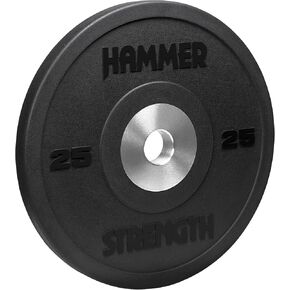 Hammer Strength 25Lb Black Premium Rubber Bumper Plate