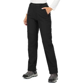 Women's Snow Fleece Lined Soft Shell Insulated Waterproof Pants Tactical Winter Hiking,Camping,Travel 5022,Black,18