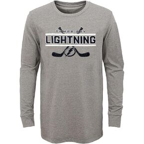 Outerstuff Tampa Bay Lightning Juniors Boys Size Hockey Stick Logo Long Sleeve T-Shirt