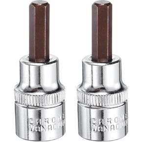 uxcell 3/8" Hex Bit Socket 1/4" Drive SAE S2 Steel Square Drive Socket Extension Impact Bit Socket Ratchet Wrench Accessories for Turns Power Drill Into Nut Driver 2 Pcs