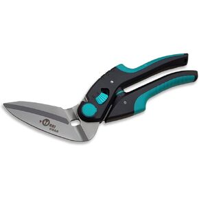 10 inch Heavy Duty Scissors, Multipurpose, Stainless Steel, Serrated Blade, Industrial Shears for Carpet, Cardboard and Recycle, Soft Grip, Easy Cutting Thick Paper, Leather, Sewing Fabric