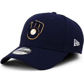 New Era Men's Brewers 9Forty The League Navy Blue Hat 11374166