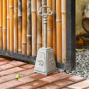 Door Stoppers for Bottom of Door with Handle - 5.3 Lbs Heavy Duty Floor Decorative Door Stop Wedge- Distressed White Cast Iron Doorstop - 16" H Tall