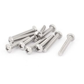 uxcell a15111200ux1704 M6x35mm 304 Stainless Steel Round Head Phillips Screws Bolts (Pack of 10)