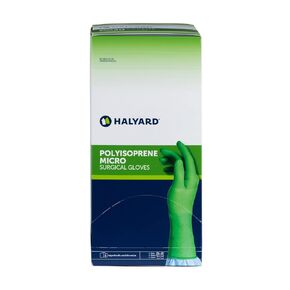 HALYARD Micro Surgical Gloves Sterile Polyisoprene Individually Wrapped Pairs Powder Free Medical Disposable Gloves, 7.9 mil, Size 8.5 Large, Green, SGL90085 (Case of 200 Pairs - 400 Total)