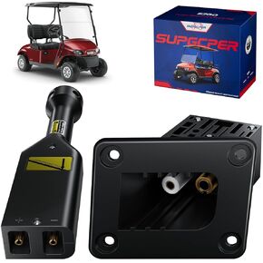 EZGO 36V PowerWise Charger Receptacle and Plug, Golf Cart Battery Charger Port and W/Handle Plug for 1996-UP EZGO TXT Medalist Electric, EZGO Charger Plug Socket Replace OEM# 73345-G01, 73063-G01