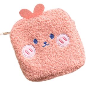GLEAVI 1Pcs Cute Cartoon Pad Bag Period Bag Compact Napkin Storage Pouch Zipper Portable Menstrual Pad Holder Women Teen Girls