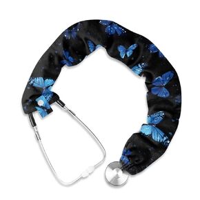 LedBack Cute Stretchy Stethoscope Covers Universal Fit Stethoscope Decorative Sleeve Blue Butterfly Stethoscope Accessories Sleeve for Doctors Nurses, Easy to Install
