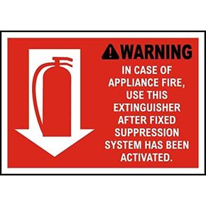 Vinyl Stickers - Bundle - Safety and Warning & Warehouse Signs Stickers - Warning in Case of Appliance Fire Sign - 3 Pack (3.5" x 5")