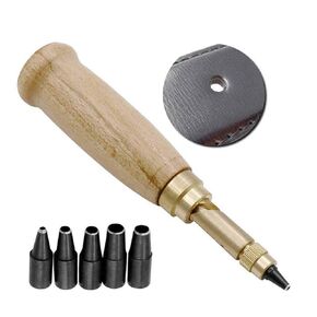 Adjustable Screw Hole Punch Leather Bookbinding Tool,Paper Punch,Craft Punches,6 Tips 1.5m 2mm 2.5mm 3mm 3.5m 4mm